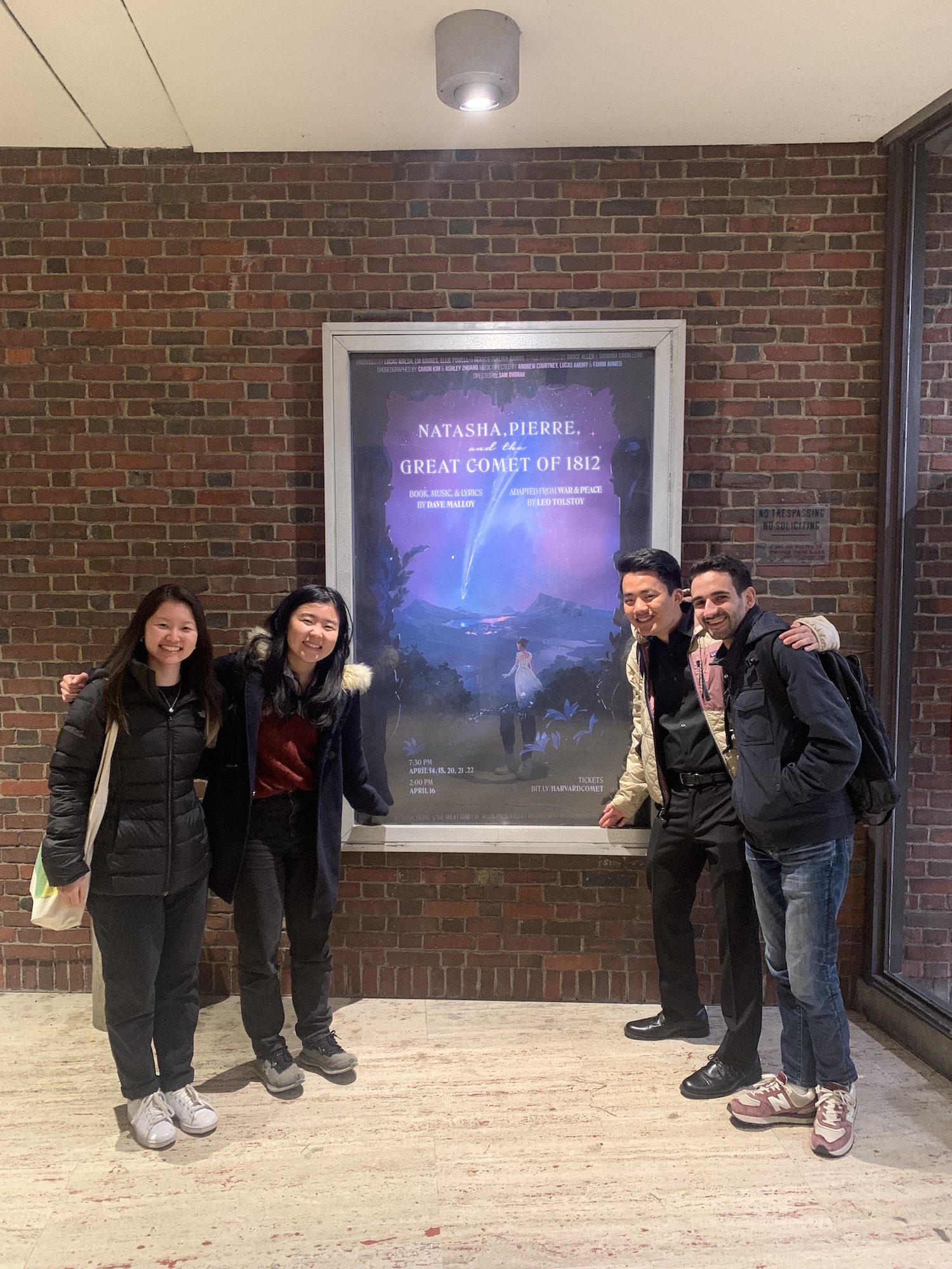 Standing in front of the Great Comet of 1812 poster after the most beautiful production.