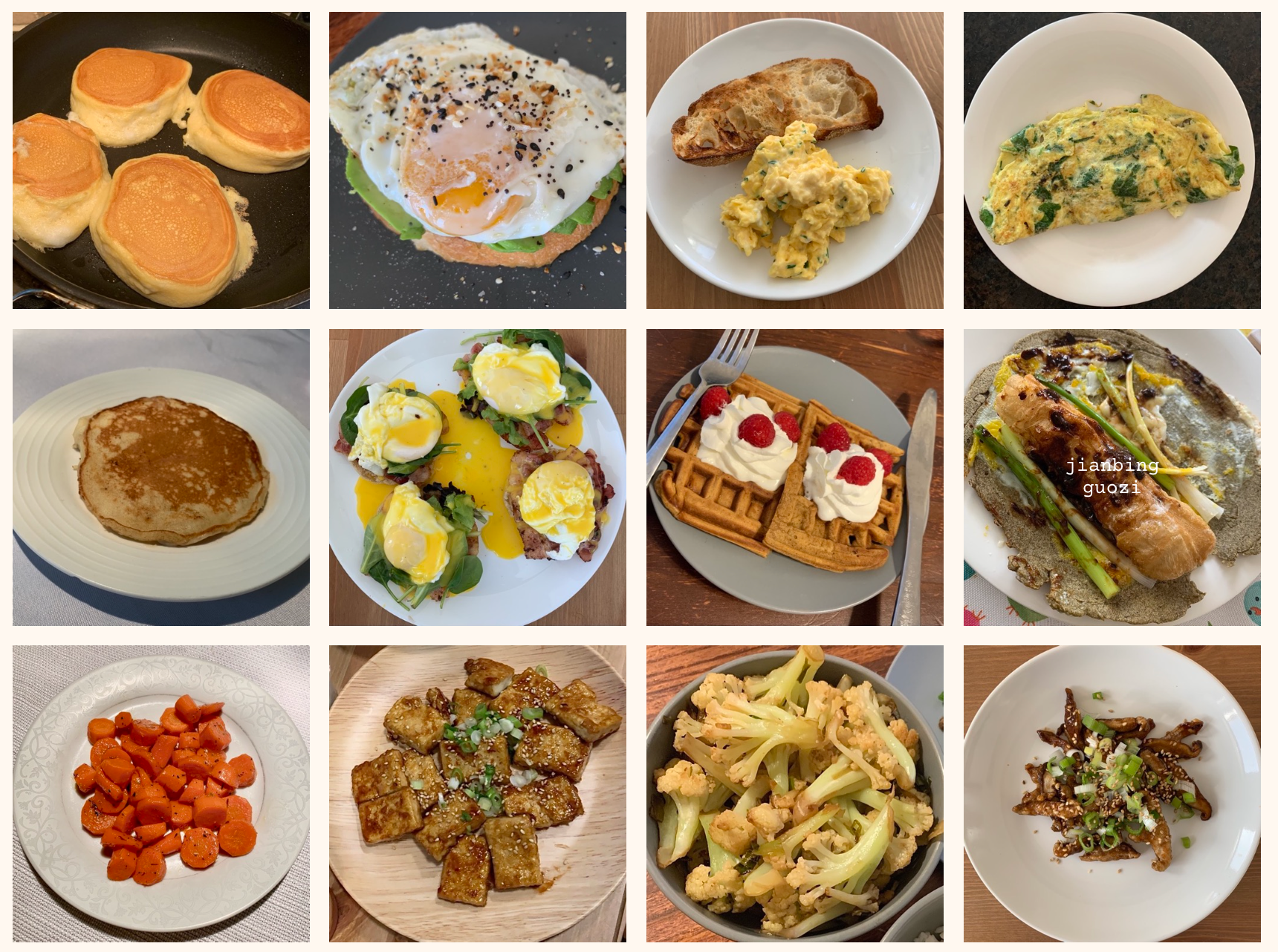 grid of food images