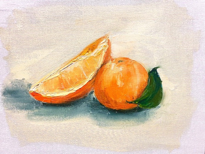 oil paint orange