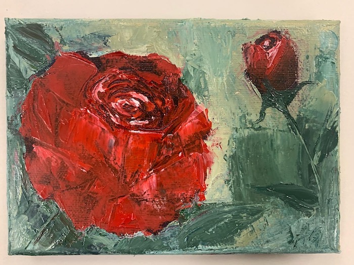 oil paint rose